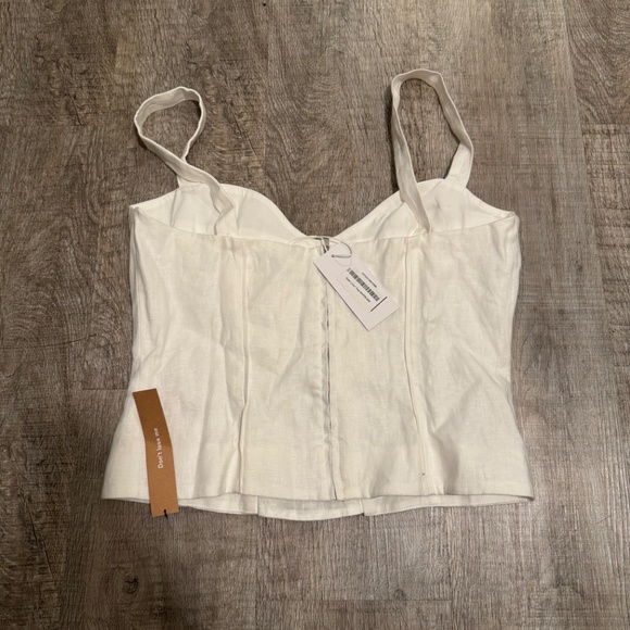 Reformation White Lace-Up Crop Top - Picture 2 of 2